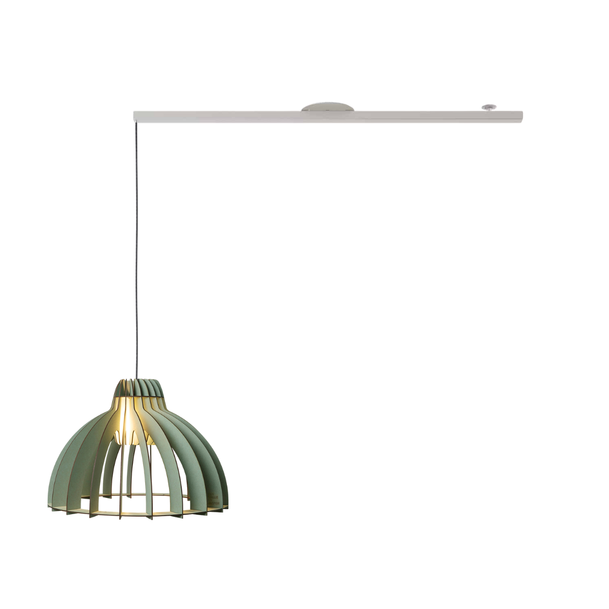 lightswing single in wit met een groene granny smith hanglamp