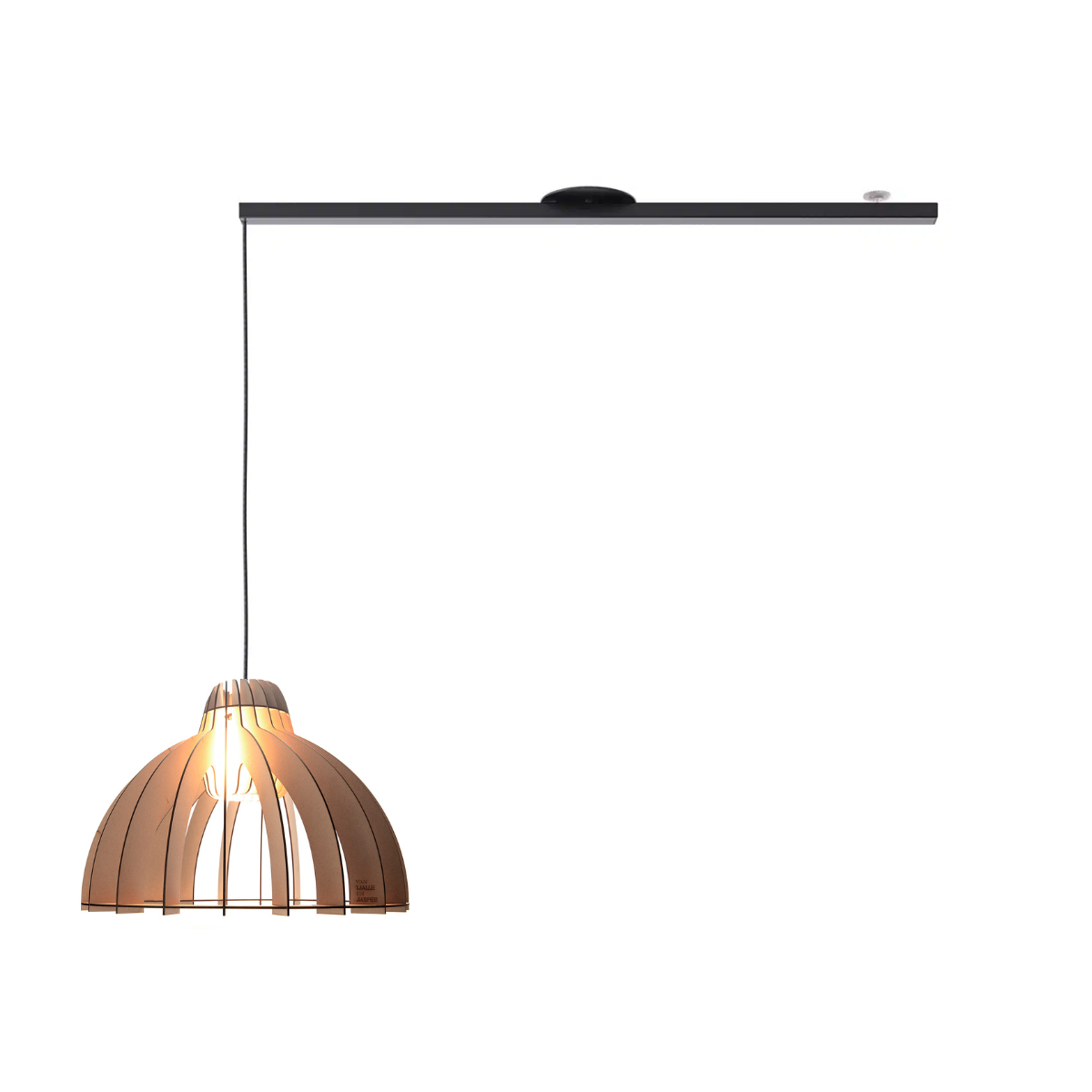 lightswing single in zwart met granny smith hanglamp in naturel